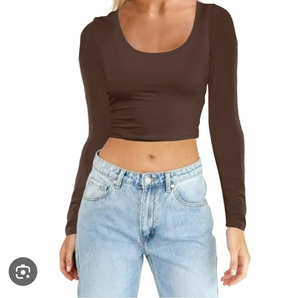 Salty Tops - Elegant Brown Long Sleeve Bodysuit